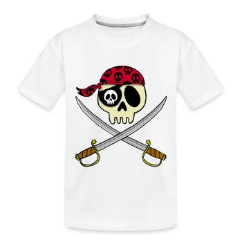 Pirate Skull - Kids' Premium Organic T-Shirt - white - Front