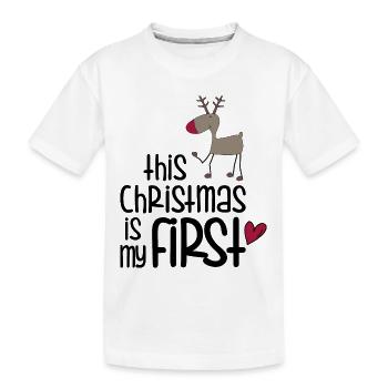 Premier Noël - T-shirt bio Premium Enfant - blanc - Devant