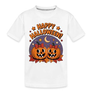 Têtes de citrouille câlines Halloween - T-shirt bio Premium Enfant - blanc - Devant