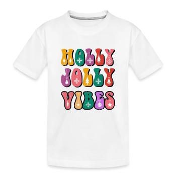 Holly Jolly Vibes, ambiances de Noël, famille de Noël - T-shirt bio Premium Enfant - blanc - Devant