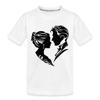 Ehepaar Hochzeit Silhouette - Kinder Premium Bio T-Shirt - Weiß - Vorne