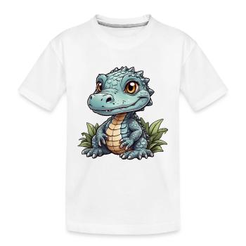 little cute alligator - Kids' Premium Organic T-Shirt - white - Front