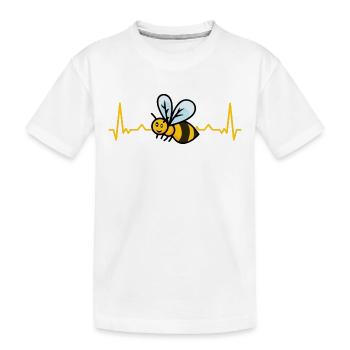 Abeilles Abeilles Apiculteur Miel Abeille Miel Battement de cœur - T-shirt bio Premium Enfant - blanc - Devant