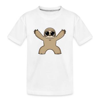 Baby Sloth Embrace - Kids' Premium Organic T-Shirt - white - Front