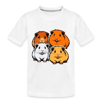 Four cute guinea pigs - Kids' Premium Organic T-Shirt - white - Front