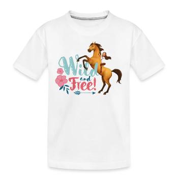 Spirit And Lucky - Wild And Free - Kids' Premium Organic T-Shirt - white - Front