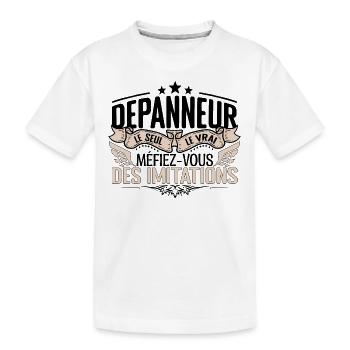 Dépanneur cadeau Dépanneur le vrai Dépanneur - T-shirt bio Premium Enfant - blanc - Devant