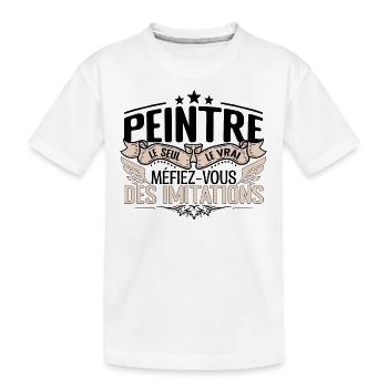 Peintre cadeau Peintre le vrai Peintre - T-shirt bio Premium Enfant - blanc - Devant