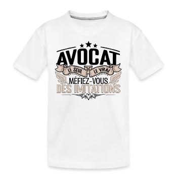 Avocat cadeau Avocat le vrai Avocat - T-shirt bio Premium Enfant - blanc - Devant