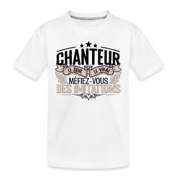 Chanteur cadeau Chanteur le vrai Chanteur - T-shirt bio Premium Enfant - blanc - Devant
