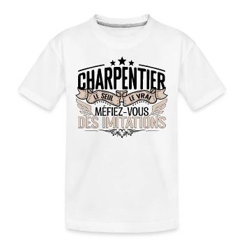 Charpentier cadeau Charpentier le vrai Charpentier - T-shirt bio Premium Enfant - blanc - Devant