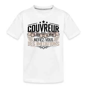 Couvreur cadeau Couvreur le vrai Couvreur - T-shirt bio Premium Enfant - blanc - Devant