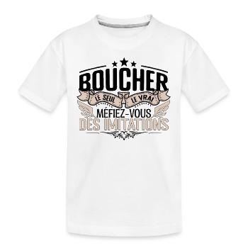 Boucher cadeau Boucher le vrai Boucher - T-shirt bio Premium Enfant - blanc - Devant