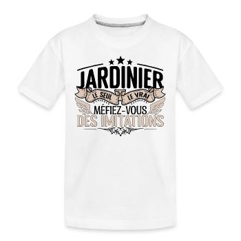 Jardinier cadeau Jardinier le vrai Jardinier - T-shirt bio Premium Enfant - blanc - Devant