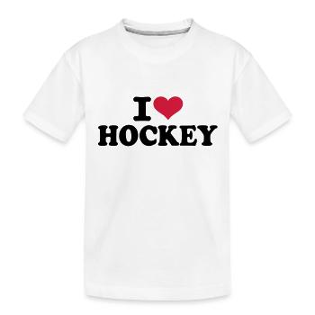 I love Hockey - Kids' Premium Organic T-Shirt - white - Front