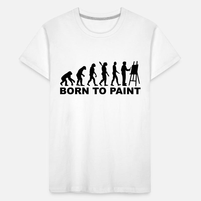 Evolution Born to paint T-shirt bio Premium Enfant