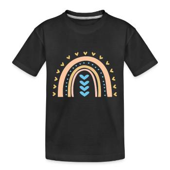 Regenbogen - Kinder Premium Bio T-Shirt - Schwarz - Vorne