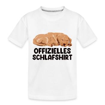 Offizielles Schlafshirt Schlafender Hund - Kinder Premium Bio T-Shirt - Weiß - Vorne