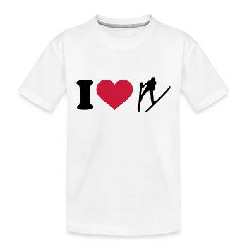 I love Ski-jumping - Kids' Premium Organic T-Shirt - white - Front