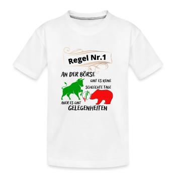 Taureau et ours les animaux du marché boursier et des actions - T-shirt bio Premium Enfant - blanc - Devant