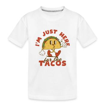 Je suis juste ici pour les tacos - T-shirt bio Premium Enfant - blanc - Devant