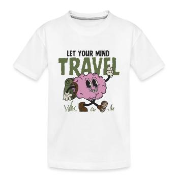 Lassen Sie Ihre Gedanken reisen - Kinder Premium Bio T-Shirt - Weiß - Vorne