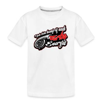Schwarze Brennstoffflamme Turbo - Kinder Premium Bio T-Shirt - Weiß - Vorne