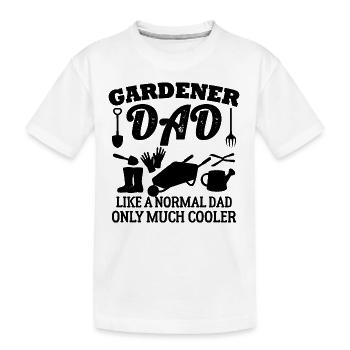 Gärtner Vater wie ein normaler Vater nur viel - Kinder Premium Bio T-Shirt - Weiß - Vorne
