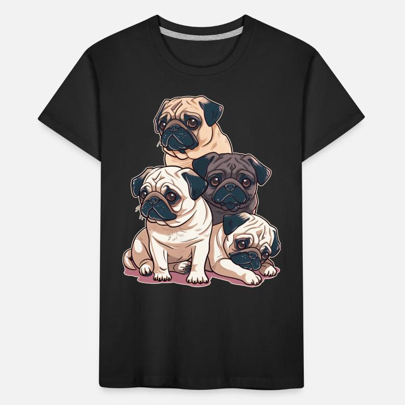 Pug Stack Kids' Premium Organic T-Shirt