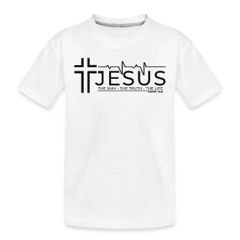 Jésus-Christ Bible Verset Chemin Vérité Vie Christ - T-shirt bio Premium Enfant - blanc - Devant
