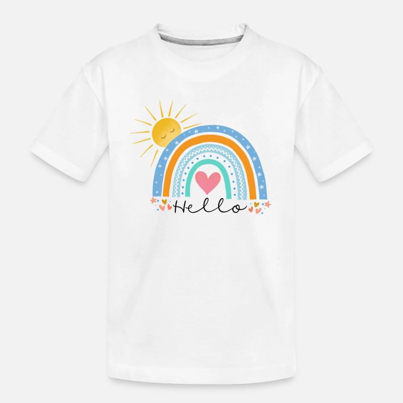 Regenbogen - Kinder Premium Bio T-Shirt - Weiß