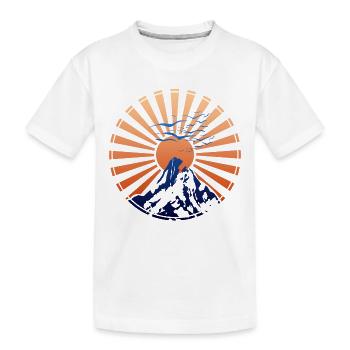 Montagnes coucher de soleil paysage nature animaux - T-shirt bio Premium Enfant - blanc - Devant