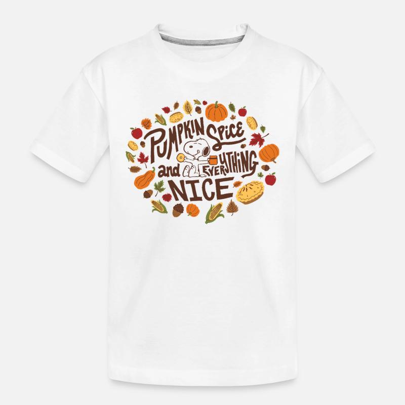 Peanuts Design Herbst Mit Spruch Und Snoopy - Kinder Premium Bio T-Shirt - Weiß