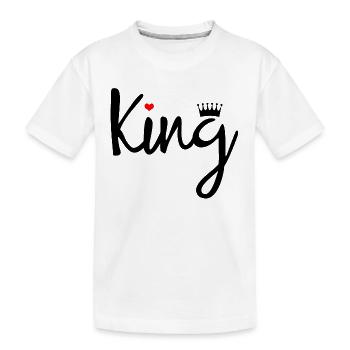 king. Gift. - Kids' Premium Organic T-Shirt - white - Front