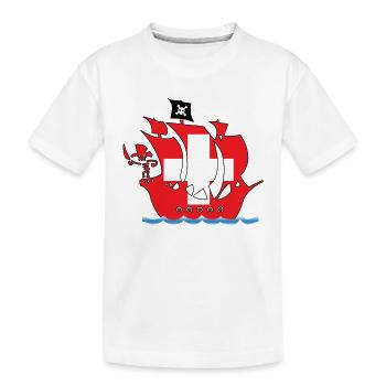 bateau de pirates suisse - T-shirt bio Premium Enfant - blanc - Devant