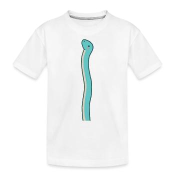 hugadino Dino mit laaangem Hals, süßer Dinosaurier - Kinder Premium Bio T-Shirt - Weiß - Vorne