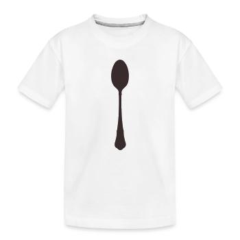 Löffel Besteck - Kinder Premium Bio T-Shirt - Weiß - Vorne