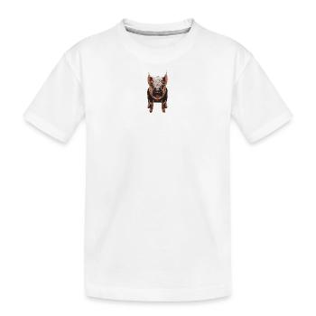 niedliche Tieroutfits, geflecktes Ferkel, Tierbaby - Kinder Premium Bio T-Shirt - Weiß - Vorne