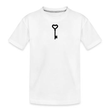 The heart key - Kids' Premium Organic T-Shirt - white - Front