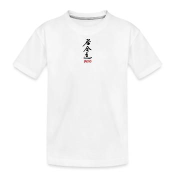 Iaido art of drawing the sword - Kids' Premium Organic T-Shirt - white - Front
