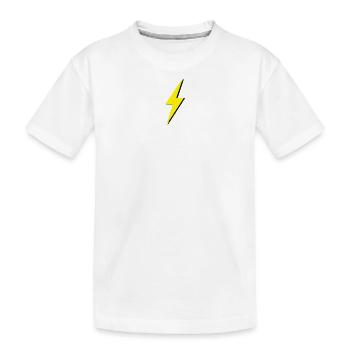 Yellow and black lightning bolt - Kids' Premium Organic T-Shirt - white - Front