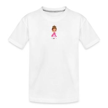 princesse en robe rose avec un diadème - T-shirt bio Premium Enfant - blanc - Devant