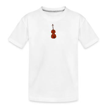 schöne rotbraune von Hand gezeichnete Violine - Kinder Premium Bio T-Shirt - Weiß - Vorne