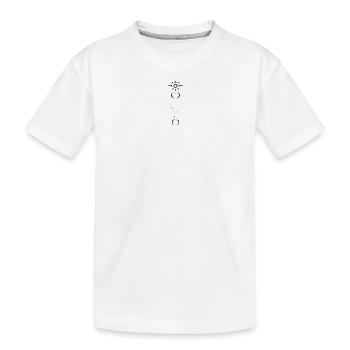 Geometrisches Muster Mond Sonne - Kinder Premium Bio T-Shirt - Weiß - Vorne