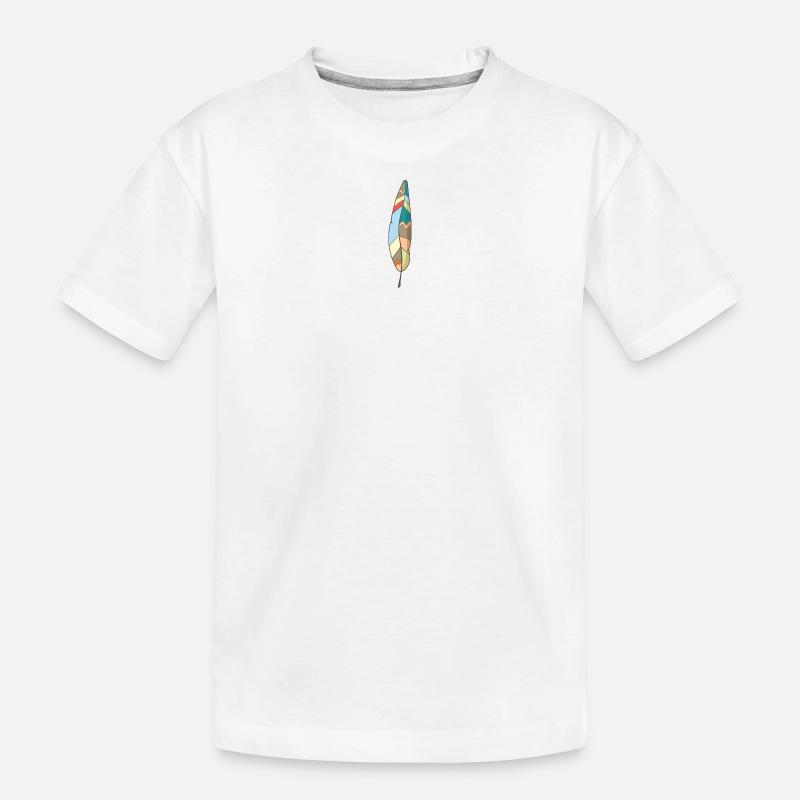 Feder - Kinder Premium Bio T-Shirt - Weiß