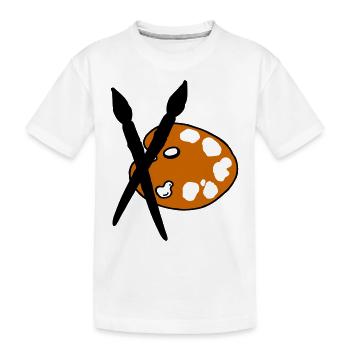 Artist - Painter - Brushes - Kids' Premium Organic T-Shirt - white - Front