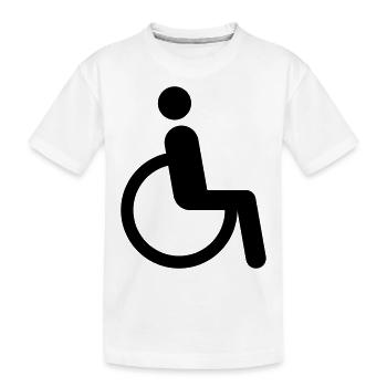 Rollstuhl - Kinder Premium Bio T-Shirt - Weiß - Vorne