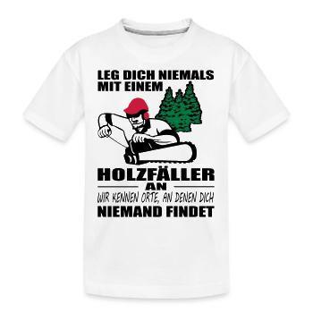Holzfäller mit Motorsäge - Kinder Premium Bio T-Shirt - Weiß - Vorne