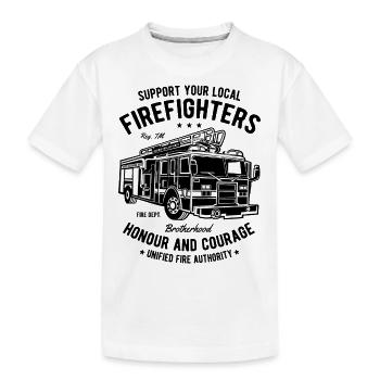 POMPIERS CAMION - Conception de camion de pompiers shirt - T-shirt bio Premium Enfant - blanc - Devant