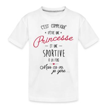 Princesse et sportive - T-shirt bio Premium Enfant - blanc - Devant